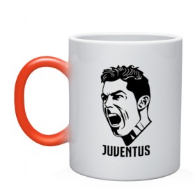 Кружка хамелеон с принтом RONALDO JUVE SPORT в городе Новоалтайск, керамика | меняет цвет при нагревании, емкость 330 мл | 
