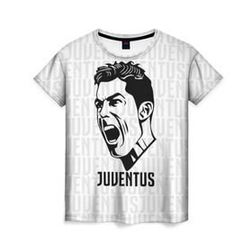 Женская футболка 3D с принтом RONALDO JUVE SPORT в городе Новоалтайск, 100% полиэфир ( синтетическое хлопкоподобное полотно) | прямой крой, круглый вырез горловины, длина до линии бедер | cr7 | fc | клуб | криштиану роналду | роналдо | фк | ювентус