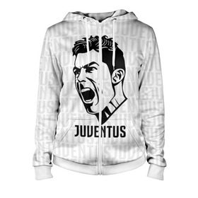 Женская толстовка 3D на молнии с принтом RONALDO JUVE SPORT в городе Новоалтайск, 100% полиэстер | длина до линии бедра, манжеты и пояс оформлены мягкой тканевой резинкой, двухслойный капюшон со шнурком для регулировки, спереди молния, по бокам два кармана | cr7 | fc | клуб | криштиану роналду | роналдо | фк | ювентус
