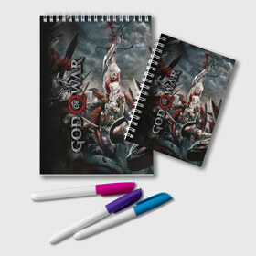 Блокнот с принтом God of War в городе Новоалтайск, 100% бумага | 48 листов, плотность листов — 60 г/м2, плотность картонной обложки — 250 г/м2. Листы скреплены удобной пружинной спиралью. Цвет линий — светло-серый
 | Тематика изображения на принте: atreus | god of war | god of war 4 | gow | kratos | ps4 | атрей | бог войны | гов | зы4 | кратос | левиафан | мальчик | мимир | мировой змей | пиратs | руны | эксклюзив