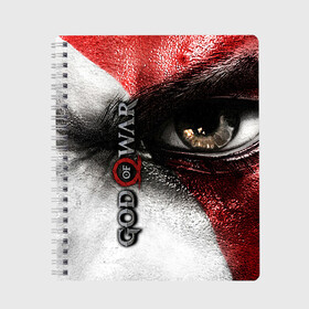 Тетрадь с принтом God of War в городе Новоалтайск, 100% бумага | 48 листов, плотность листов — 60 г/м2, плотность картонной обложки — 250 г/м2. Листы скреплены сбоку удобной пружинной спиралью. Уголки страниц и обложки скругленные. Цвет линий — светло-серый
 | atreus | god of war | god of war 4 | gow | kratos | ps4 | атрей | бог войны | гов | зы4 | кратос | левиафан | мальчик | мимир | мировой змей | пиратs | руны | эксклюзив