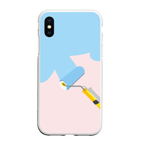 Чехол для iPhone XS Max матовый с принтом Больше красок в городе Новоалтайск, Силикон | Область печати: задняя сторона чехла, без боковых панелей | валик | дизайнер | краска | краски | креатив | креативный дизайн | маляр | прикол | пятно | розовый | сочный | тренд | цвет | яркость