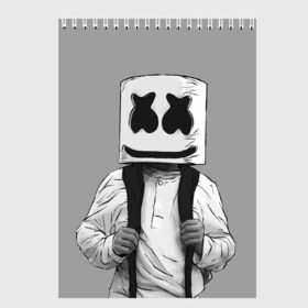 Скетчбук с принтом Electronic music в городе Новоалтайск, 100% бумага
 | 48 листов, плотность листов — 100 г/м2, плотность картонной обложки — 250 г/м2. Листы скреплены сверху удобной пружинной спиралью | electronic music | marshmello | маршмеллоу | электронная музыка