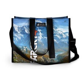Сумка-шоппер 3D с принтом Far Cry 4 в городе Новоалтайск, 100% полиэстер | застегивается на металлическую кнопку; внутренний карман застегивается на молнию. Стенки укреплены специальным мягким материалом, чтобы защитить содержимое от несильных ударов
 | action | far cry 4 | армия | гималаи | гирокоптер | мин | мир | открытый | франшиза | ховеркрафт | шутер