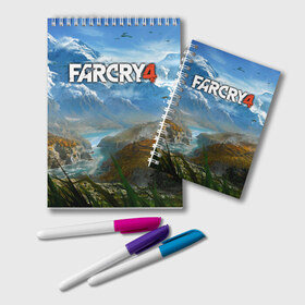Блокнот с принтом Far Cry 4 в городе Новоалтайск, 100% бумага | 48 листов, плотность листов — 60 г/м2, плотность картонной обложки — 250 г/м2. Листы скреплены удобной пружинной спиралью. Цвет линий — светло-серый
 | Тематика изображения на принте: action | far cry 4 | армия | гималаи | гирокоптер | мин | мир | открытый | франшиза | ховеркрафт | шутер