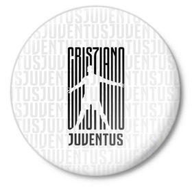 Значок с принтом RONALDO JUVE SPORT в городе Новоалтайск,  металл | круглая форма, металлическая застежка в виде булавки | club | cr7 | fc | football | ronaldo | sport | криштиану роналду | роналдо | спорт | фк | форма | футбольный клуб | ювентус