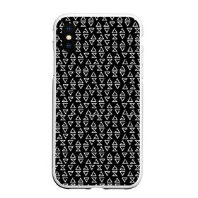 Чехол для iPhone XS Max матовый с принтом ВЕДЬМАЧЬИ ЗНАКИ в городе Новоалтайск, Силикон | Область печати: задняя сторона чехла, без боковых панелей | the witcher | аард | аксий | ведьмак | геральт | игни | ирден | квэн | магия | паттерн | руны | черно белый