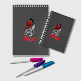 Блокнот с принтом Slipknot в городе Новоалтайск, 100% бумага | 48 листов, плотность листов — 60 г/м2, плотность картонной обложки — 250 г/м2. Листы скреплены удобной пружинной спиралью. Цвет линий — светло-серый
 | Тематика изображения на принте: slipknot | грув | джей вайнберг | кори тейлор | крис фен | крэйг джонс | метал | мик томсон | музыка | ню | петля | рок | сид уилсон | скользящий узел | слайпкнот | слипкнот | слипнот | удавка