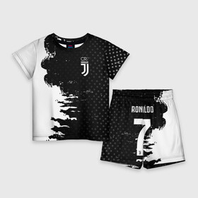 Детский костюм с шортами 3D с принтом RONALDO JUVE SPORT в городе Новоалтайск,  |  | Тематика изображения на принте: cr7 | fc | клуб | криштиану роналду | роналдо | фк | форма | ювентус