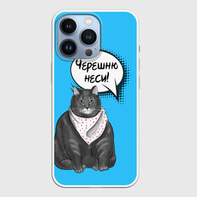 Чехол для iPhone 13 Pro с принтом Толстый кот в городе Новоалтайск,  |  | еда | кот | кушать | мем | черешня