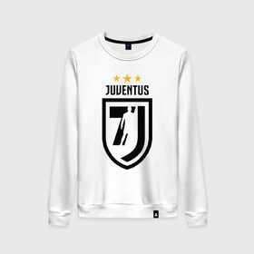 Женский свитшот хлопок с принтом RONALDO JUVE SPORT в городе Новоалтайск, 100% хлопок | прямой крой, круглый вырез, на манжетах и по низу широкая трикотажная резинка  | cr7 | fc | клуб | криштиану роналду | роналдо | фк | форма | ювентус