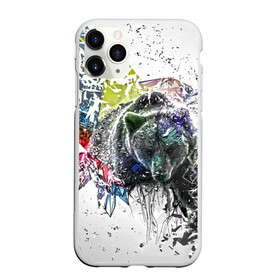 Чехол для iPhone 11 Pro Max матовый с принтом Медведь в городе Новоалтайск, Силикон |  | bear | полигоны | разноцветный