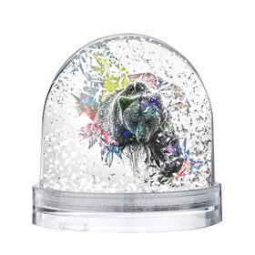 Водяной шар с принтом Медведь в городе Новоалтайск, Пластик | Изображение внутри шара печатается на глянцевой фотобумаге с двух сторон | bear | полигоны | разноцветный