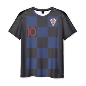 Мужская футболка 3D с принтом Modric away WC 2018 в городе Новоалтайск, 100% полиэфир | прямой крой, круглый вырез горловины, длина до линии бедер | croatia | cup | luka | modric | russia | vida | world | вида | лука | мира | модрич | чемпионат