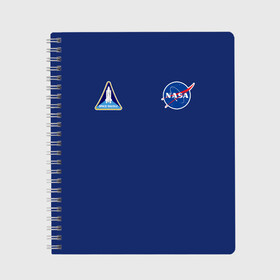 Тетрадь с принтом NASA в городе Новоалтайск, 100% бумага | 48 листов, плотность листов — 60 г/м2, плотность картонной обложки — 250 г/м2. Листы скреплены сбоку удобной пружинной спиралью. Уголки страниц и обложки скругленные. Цвет линий — светло-серый
 | shuttle | space | аполлон | галактика | джемини | космонав | космос | наса | скайлэб | сша | шаттл nasa