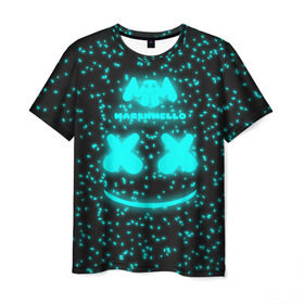 Мужская футболка 3D с принтом MARSHMELLO в городе Новоалтайск, 100% полиэфир | прямой крой, круглый вырез горловины, длина до линии бедер | dj | marshmello | клубная музыка | маршмелло | музыка | музыкант