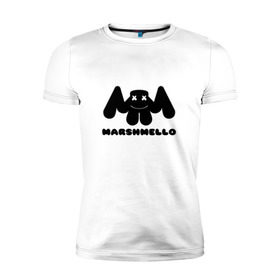 Мужская футболка премиум с принтом MARSHMELLO в городе Новоалтайск, 92% хлопок, 8% лайкра | приталенный силуэт, круглый вырез ворота, длина до линии бедра, короткий рукав | dj | marshmello | клубная музыка | маршмелло | музыка | музыкант