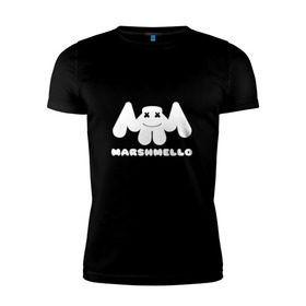 Мужская футболка премиум с принтом MARSHMELLO в городе Новоалтайск, 92% хлопок, 8% лайкра | приталенный силуэт, круглый вырез ворота, длина до линии бедра, короткий рукав | dj | marshmello | клубная музыка | маршмелло | музыка | музыкант