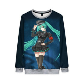 Женский свитшот 3D с принтом Hatsune Miku в городе Новоалтайск, 100% полиэстер с мягким внутренним слоем | круглый вырез горловины, мягкая резинка на манжетах и поясе, свободная посадка по фигуре | hatsune miku | аниме | вокалоид | девушки | манга | мульт | оружие | певица | сёдзё | сериал | хатсуне мику | япония