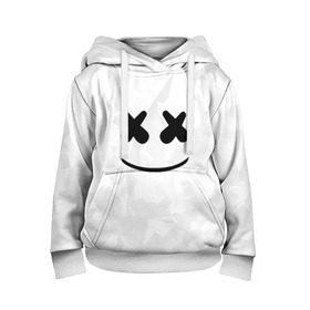Детская толстовка 3D с принтом MARSHMELLO в городе Новоалтайск, 100% полиэстер | двухслойный капюшон со шнурком для регулировки, мягкие манжеты на рукавах и по низу толстовки, спереди карман-кенгуру с мягким внутренним слоем | dj | marshmello | usa | америка | клубная музыка | маршмелло | музыка | музыкант