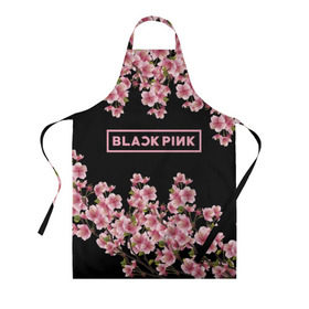 Фартук 3D с принтом BlackPink sakura в городе Новоалтайск, 100% полиэстер | общий размер — 65 х 85 см, ширина нагрудника — 26 см, горловина — 53 см, длина завязок — 54 см, общий обхват в поясе — 173 см. Принт на завязках и на горловине наносится с двух сторон, на основной части фартука — только с внешней стороны | black  pink | blackpink | jennie | jisoo | k pop | lalisa | sakura | группа | к поп | корейская группа | розовый | сакура | черный