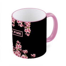 Кружка с принтом BlackPink sakura в городе Новоалтайск, керамика | ёмкость 330 мл | black  pink | blackpink | jennie | jisoo | k pop | lalisa | sakura | группа | к поп | корейская группа | розовый | сакура | черный