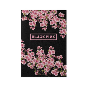 Обложка для паспорта матовая кожа с принтом BlackPink sakura в городе Новоалтайск, натуральная матовая кожа | размер 19,3 х 13,7 см; прозрачные пластиковые крепления | black  pink | blackpink | jennie | jisoo | k pop | lalisa | sakura | группа | к поп | корейская группа | розовый | сакура | черный