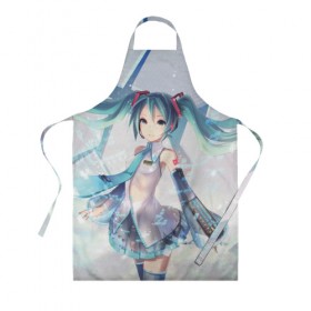 Фартук 3D с принтом Hatsune Miku в городе Новоалтайск, 100% полиэстер | общий размер — 65 х 85 см, ширина нагрудника — 26 см, горловина — 53 см, длина завязок — 54 см, общий обхват в поясе — 173 см. Принт на завязках и на горловине наносится с двух сторон, на основной части фартука — только с внешней стороны | hatsune miku | аниме | вокалоид | девушки | манга | мульт | оружие | певица | сёдзё | сериал | хатсуне мику | япония