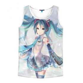 Мужская майка 3D с принтом Hatsune Miku в городе Новоалтайск, 100% полиэстер | круглая горловина, приталенный силуэт, длина до линии бедра. Пройма и горловина окантованы тонкой бейкой | Тематика изображения на принте: hatsune miku | аниме | вокалоид | девушки | манга | мульт | оружие | певица | сёдзё | сериал | хатсуне мику | япония