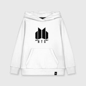 Детская толстовка хлопок с принтом BTS ARMY в городе Новоалтайск, 100% хлопок | Круглый горловой вырез, эластичные манжеты, пояс, капюшен | bts | j hope | jimin | jin | jungkook | k pop | rap monster | rapmon | suga | v | бтс | группа | корея