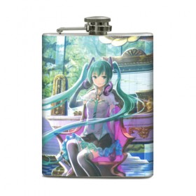 Фляга с принтом Hatsune Miku в городе Новоалтайск, металлический корпус | емкость 0,22 л, размер 125 х 94 мм. Виниловая наклейка запечатывается полностью | Тематика изображения на принте: hatsune miku | аниме | вокалоид | девушки | манга | мульт | оружие | певица | сёдзё | сериал | хатсуне мику | япония
