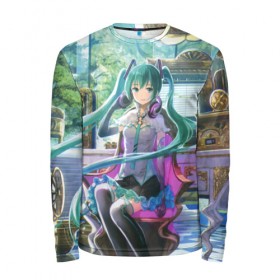 Мужской лонгслив 3D с принтом Hatsune Miku в городе Новоалтайск, 100% полиэстер | длинные рукава, круглый вырез горловины, полуприлегающий силуэт | hatsune miku | аниме | вокалоид | девушки | манга | мульт | оружие | певица | сёдзё | сериал | хатсуне мику | япония