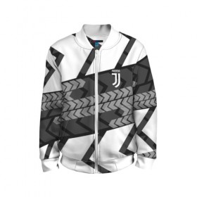 Детский бомбер 3D с принтом JUVE RUNNER SPORT в городе Новоалтайск, 100% полиэстер | застегивается на молнию, по бокам два кармана без застежек, мягкие манжеты, по низу бомбера и на воротнике — эластичная резинка | Тематика изображения на принте: fc | football | football club | juventus | sport | спорт | спортивные | униформа | фирменные цвета | фк | футбол | футбольный клуб | ювентус