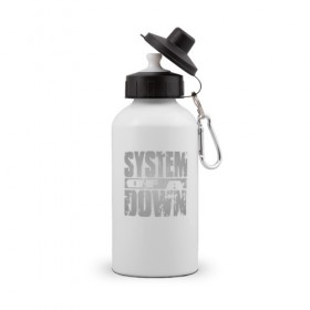 Бутылка спортивная с принтом System of a Down в городе Новоалтайск, металл | емкость — 500 мл, в комплекте две пластиковые крышки и карабин для крепления | soad | soil | system of a down | группа | дав | дарон малакян | джон долмаян | метал | ню | оф | рок | серж танкян | систем | соад | сод | соэд | шаво одаджян | э доун