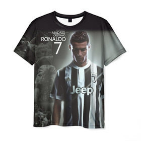 Мужская футболка 3D с принтом RONALDO JUVE SPORT в городе Новоалтайск, 100% полиэфир | прямой крой, круглый вырез горловины, длина до линии бедер | cr7 | fc | клуб | криштиану роналду | роналдо | фк | ювентус