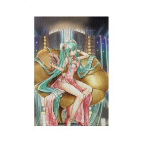 Обложка для паспорта матовая кожа с принтом Hatsune Miku в городе Новоалтайск, натуральная матовая кожа | размер 19,3 х 13,7 см; прозрачные пластиковые крепления | hatsune miku | аниме | вокалоид | девушки | манга | мульт | оружие | певиц | сёдзё | сериал | хатсуне мику | япония