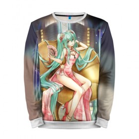 Мужской свитшот 3D с принтом Hatsune Miku в городе Новоалтайск, 100% полиэстер с мягким внутренним слоем | круглый вырез горловины, мягкая резинка на манжетах и поясе, свободная посадка по фигуре | Тематика изображения на принте: hatsune miku | аниме | вокалоид | девушки | манга | мульт | оружие | певиц | сёдзё | сериал | хатсуне мику | япония