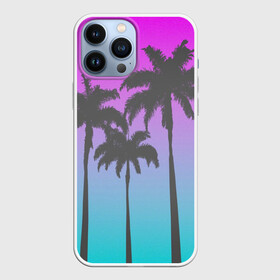 Чехол для iPhone 13 Pro Max с принтом Пальмы 80s в городе Новоалтайск,  |  | Тематика изображения на принте: 80s | neon | retro | гавайи | пальмы