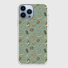 Чехол для iPhone 13 Pro Max с принтом Oldschool pattern в городе Новоалтайск,  |  | Тематика изображения на принте: 80 | 90 | camera | eighties | nineties | oldschool | phone | retro | vch | видеокассета | восьмидесятые | девяностые | камера | кассета | олдскул | очки | ретро | телефон