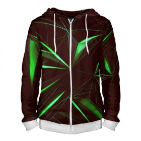 Мужская толстовка 3D на молнии с принтом STRIPES GREEN 3D в городе Новоалтайск, 100% полиэстер | длина до линии бедра, манжеты и пояс оформлены мягкой тканевой резинкой, двухслойный капюшон со шнурком для регулировки, спереди молния, по бокам два кармана | abstract | geometry | абстракция | геометрия | градиент | линии