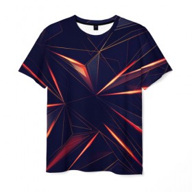 Мужская футболка 3D с принтом STRIPES ORANGE 3D в городе Новоалтайск, 100% полиэфир | прямой крой, круглый вырез горловины, длина до линии бедер | Тематика изображения на принте: abstract | geometry | orange | абстракция | геометрия | градиент | линии | оранжевый
