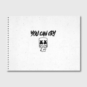 Альбом для рисования с принтом Marshmello You can cry в городе Новоалтайск, 100% бумага
 | матовая бумага, плотность 200 мг. | Тематика изображения на принте: christopher | comstock | cry | dj | dotcom | friends | marshmallow | marshmello | usa | диджей | друзья | комсток | крис | маршмэллоу | плакать | продюсер | сша
