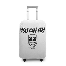 Чехол для чемодана 3D с принтом Marshmello. You can cry в городе Новоалтайск, 86% полиэфир, 14% спандекс | двустороннее нанесение принта, прорези для ручек и колес | christopher | comstock | cry | dj | dotcom | friends | marshmallow | marshmello | usa | диджей | друзья | комсток | крис | маршмэллоу | плакать | продюсер | сша