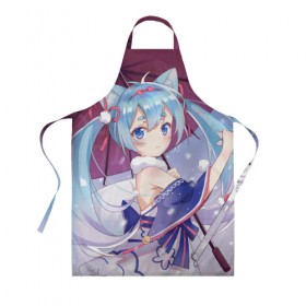 Фартук 3D с принтом Hatsune Miku в городе Новоалтайск, 100% полиэстер | общий размер — 65 х 85 см, ширина нагрудника — 26 см, горловина — 53 см, длина завязок — 54 см, общий обхват в поясе — 173 см. Принт на завязках и на горловине наносится с двух сторон, на основной части фартука — только с внешней стороны | hatsune miku | аниме | вокалоид | девушки | манга | мульт | оружие | певица | сёдзё | сериал | хатсуне мику | япония