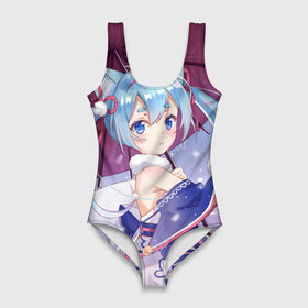 Купальник-боди 3D с принтом Hatsune Miku в городе Новоалтайск, 82% полиэстер, 18% эластан | Круглая горловина, круглый вырез на спине | hatsune miku | аниме | вокалоид | девушки | манга | мульт | оружие | певица | сёдзё | сериал | хатсуне мику | япония