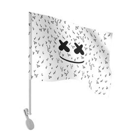 Флаг для автомобиля с принтом MARSHMELLO в городе Новоалтайск, 100% полиэстер | Размер: 30*21 см | dj | marshmello | usa | америка | клубная музыка | маршмелло | музыка | музыкант
