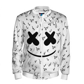 Мужской бомбер 3D с принтом MARSHMELLO в городе Новоалтайск, 100% полиэстер | застегивается на молнию, по бокам два кармана без застежек, по низу бомбера и на воротнике - эластичная резинка | dj | marshmello | usa | америка | клубная музыка | маршмелло | музыка | музыкант