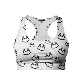 Женский спортивный топ 3D с принтом MARSHMELLO PATTERN в городе Новоалтайск, 82% полиэстер, 18% спандекс Ткань безопасна для здоровья, позволяет коже дышать, не мнется и не растягивается |  | dj | marshmello | usa | америка | клубная музыка | маршмелло | музыка | музыкант