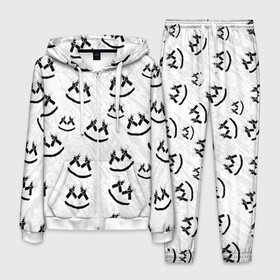 Мужской костюм 3D с принтом MARSHMELLO PATTERN в городе Новоалтайск, 100% полиэстер | Манжеты и пояс оформлены тканевой резинкой, двухслойный капюшон со шнурком для регулировки, карманы спереди | dj | marshmello | usa | америка | клубная музыка | маршмелло | музыка | музыкант