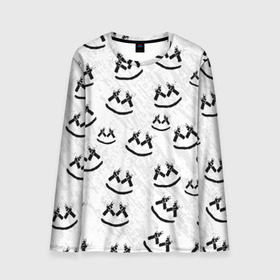 Мужской лонгслив 3D с принтом MARSHMELLO PATTERN в городе Новоалтайск, 100% полиэстер | длинные рукава, круглый вырез горловины, полуприлегающий силуэт | dj | marshmello | usa | америка | клубная музыка | маршмелло | музыка | музыкант